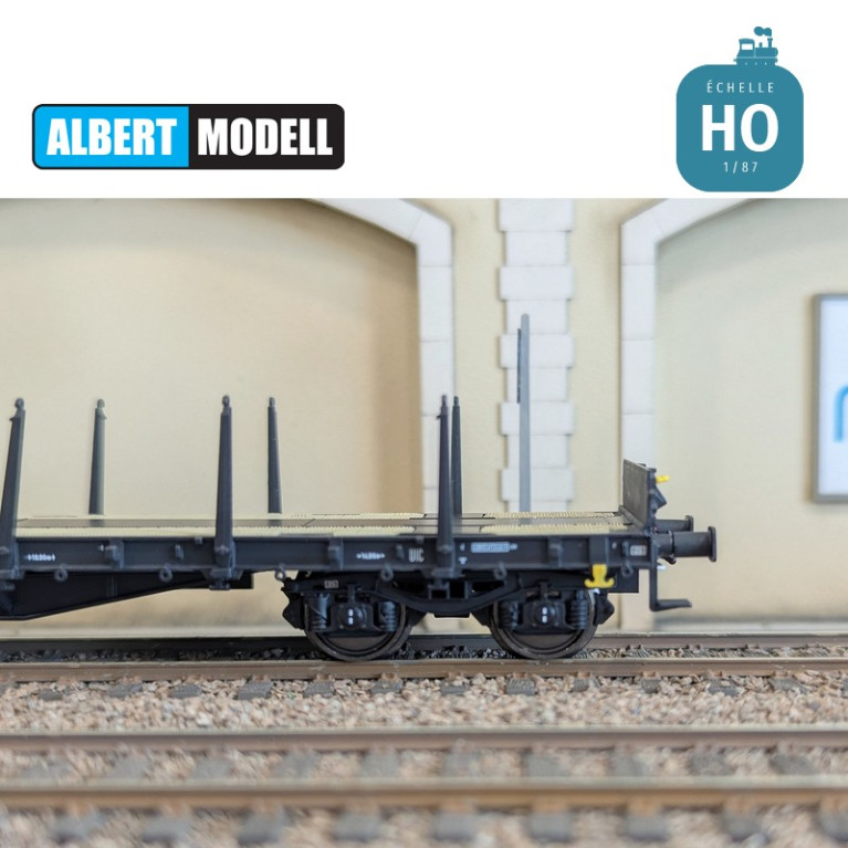 Wagon plat Rs noir bogies Y25 soudés VTG CH Ep VI HO Albert Modell 391020 - Maketis Wagon plat Rs noir bogies Y25 soudés VTG CH Ep VI HO Albert Modell 391020 - Maketis