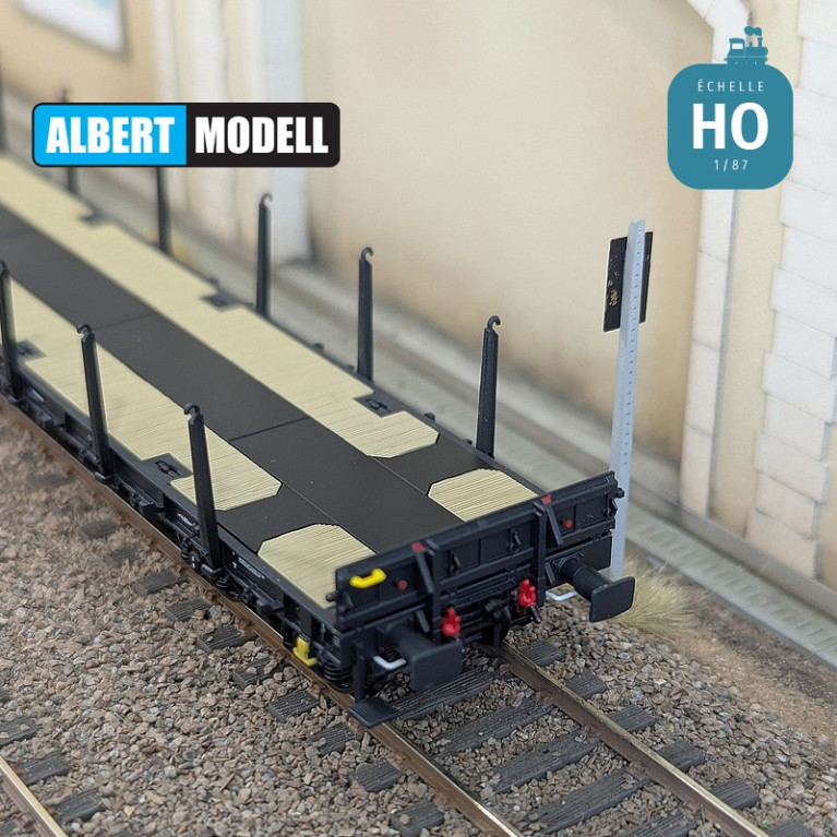 Wagon plat Rs noir bogies Y25 soudés VTG CH Ep VI HO Albert Modell 391020 - Maketis Wagon plat Rs noir bogies Y25 soudés VTG CH Ep VI HO Albert Modell 391020 - Maketis