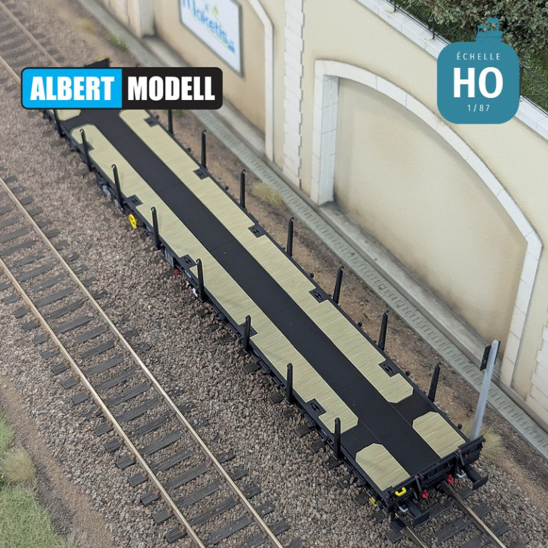 Wagon plat Rs noir bogies Y25 soudés VTG CH Ep VI HO Albert Modell 391020 - Maketis Wagon plat Rs noir bogies Y25 soudés VTG CH Ep VI HO Albert Modell 391020 - Maketis