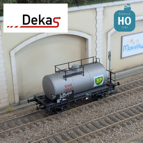 Wagon citerne 2 essieux 24m3 type Uh BP gris SJ EP IV HO Dekas DK-871032 - Maketis