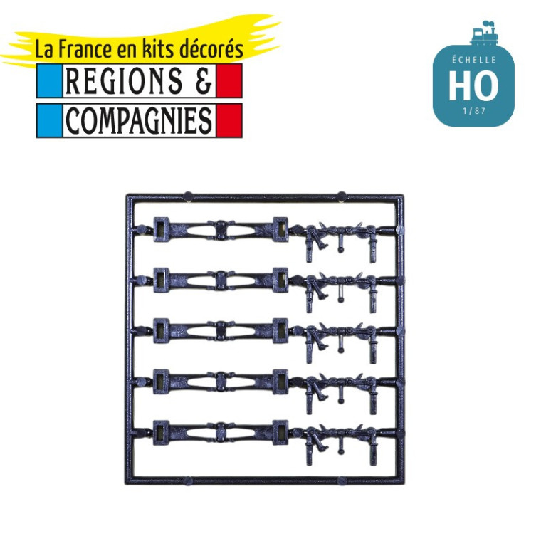 Set of 5 screw couplings with variable extension for HO rolling stock (NEM) – Régions & Compagnies VOIA61 - Maketis Set of 5 screw couplings with variable extension for HO rolling stock (NEM) – Régions & Compagnies VOIA61 - Maketis