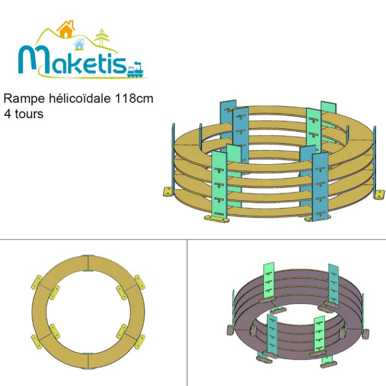 Double track Helix 1180 mm Roco/Tillig 4 Turns (360 mm) HO Maketis Easy Module MOD80000 - Maketis Double track Helix 1180 mm Roco/Tillig 4 Turns (360 mm) HO Maketis Easy Module MOD80000 - Maketis
