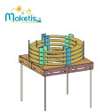 Helix Pack Ø1180 mm – 4 Turns (360 mm) + Support with Legs – HO Maketis Easy Module MOD80100