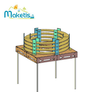 Pack rampe hélicoïdale 1180 mm 4 tours (360mm) + support Easy Module Maketis avec pieds MOD80100 - Maketis