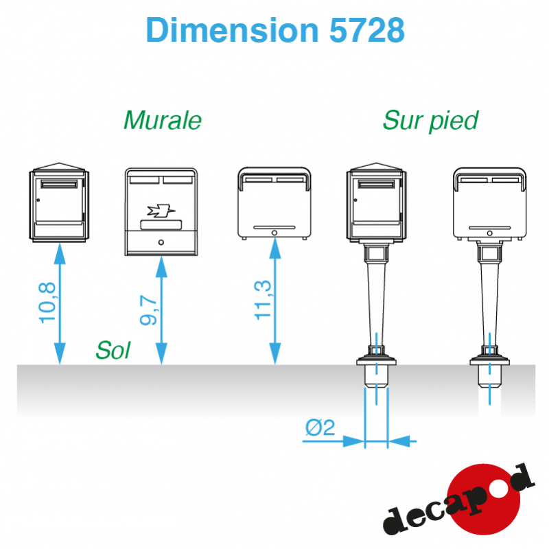 Modern letterboxes (10 pcs) H0 Decapod 5728 - Maketis