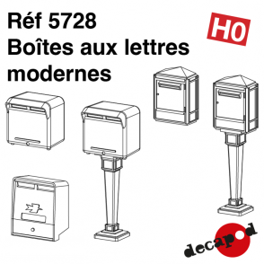 Modern letterboxes (10 pcs) H0 Decapod 5728 - Maketis
