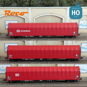 Set de 3 wagons à bâche coulissante Rilns DB AG Ep VI HO Roco 6600156 - Maketis