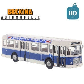 Autobus SAVIEM SC10 Metz TCRM ligne 2 bleu HO Brekina 4383 - Maketis