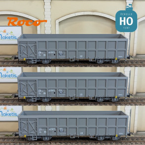 Set de 3 wagons tombereaux Fas SNCF Ep V-VI HO Roco 6600203 - Maketis