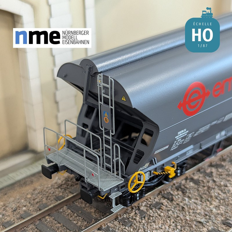 Wagon céréalier Tagnpps 101m3 ERMEWA gris foncé Ep VI HO NME 512634 - Maketis