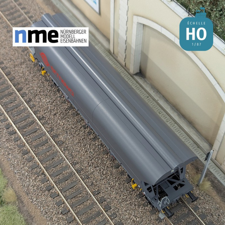 Wagon céréalier Tagnpps 101m3 ERMEWA gris foncé Ep VI HO NME 512634 - Maketis