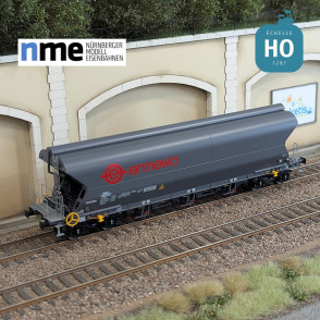 Wagon céréalier Tagnpps 101m3 ERMEWA gris foncé Ep VI HO NME 512635 - Maketis