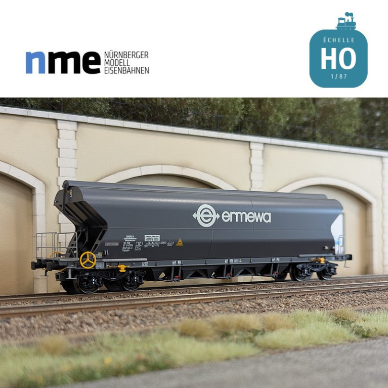 Wagon céréalier Tagnpps 101m3 ERMEWA gris foncé Ep VI HO NME 514611 - Maketis