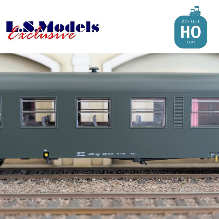 Coffret 2 voitures voyageur USI Bmyfi U60courtes vertes Marquage 1956 SNCF Ep IIId HO LS Models MW40021 - Maketis Coffret 2 voitures voyageur USI Bmyfi U60courtes vertes Marquage 1956 SNCF Ep IIId HO LS Models MW40021 - Maketis