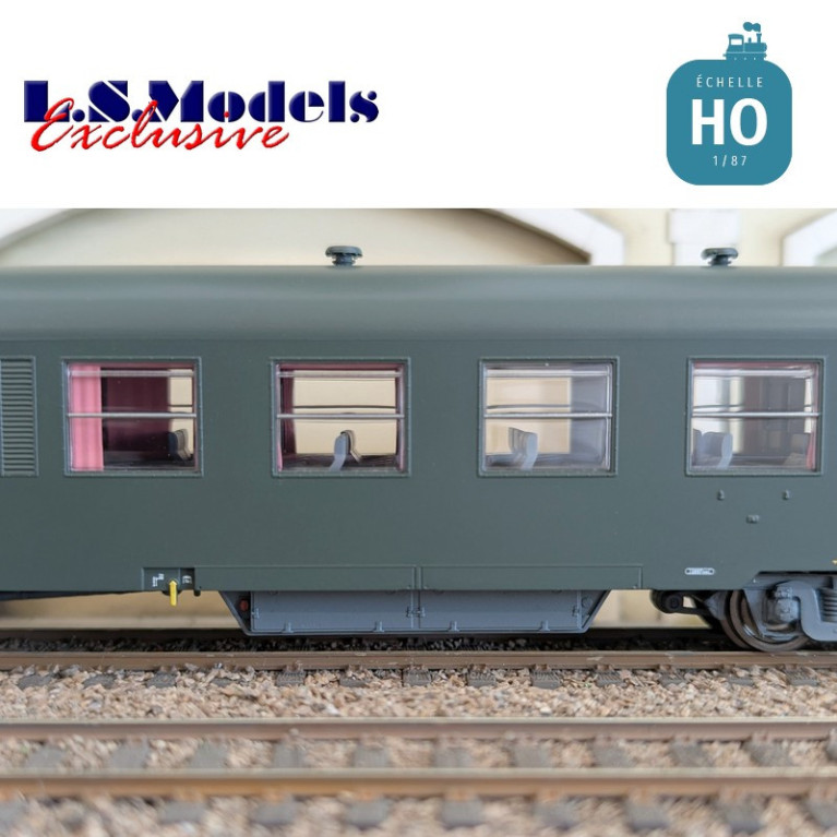 Coffret 2 voitures voyageur USI Bmyfi U60courtes vertes Marquage 1956 SNCF Ep IIId HO LS Models MW40021 - Maketis Coffret 2 voitures voyageur USI Bmyfi U60courtes vertes Marquage 1956 SNCF Ep IIId HO LS Models MW40021 - Maketis