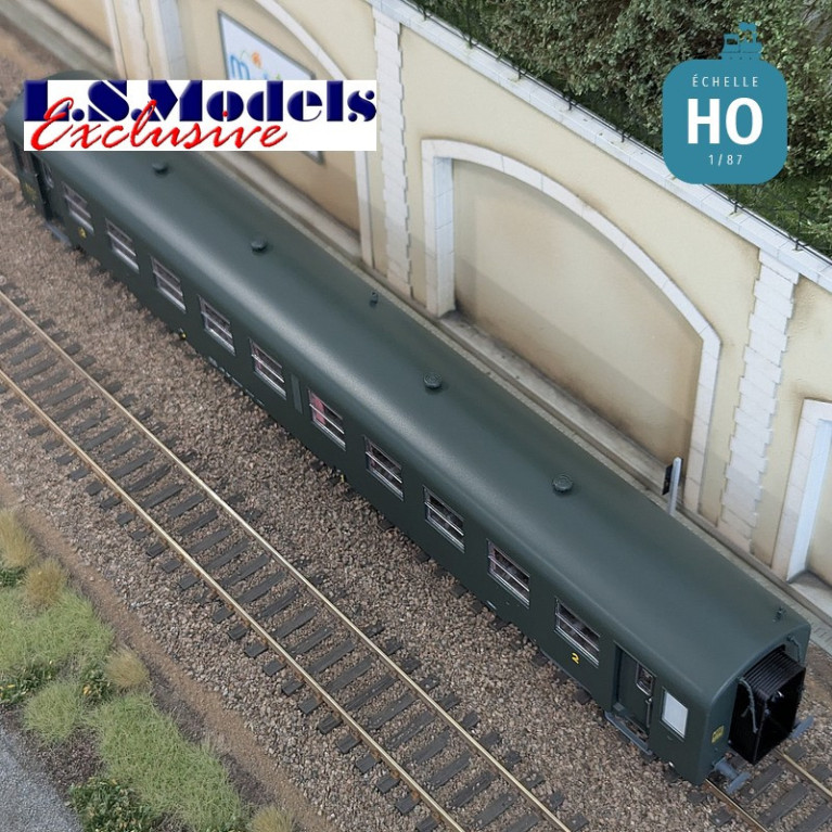 Coffret 2 voitures voyageur USI Bmyfi U60courtes vertes Marquage 1956 SNCF Ep IIId HO LS Models MW40021 - Maketis Coffret 2 voitures voyageur USI Bmyfi U60courtes vertes Marquage 1956 SNCF Ep IIId HO LS Models MW40021 - Maketis