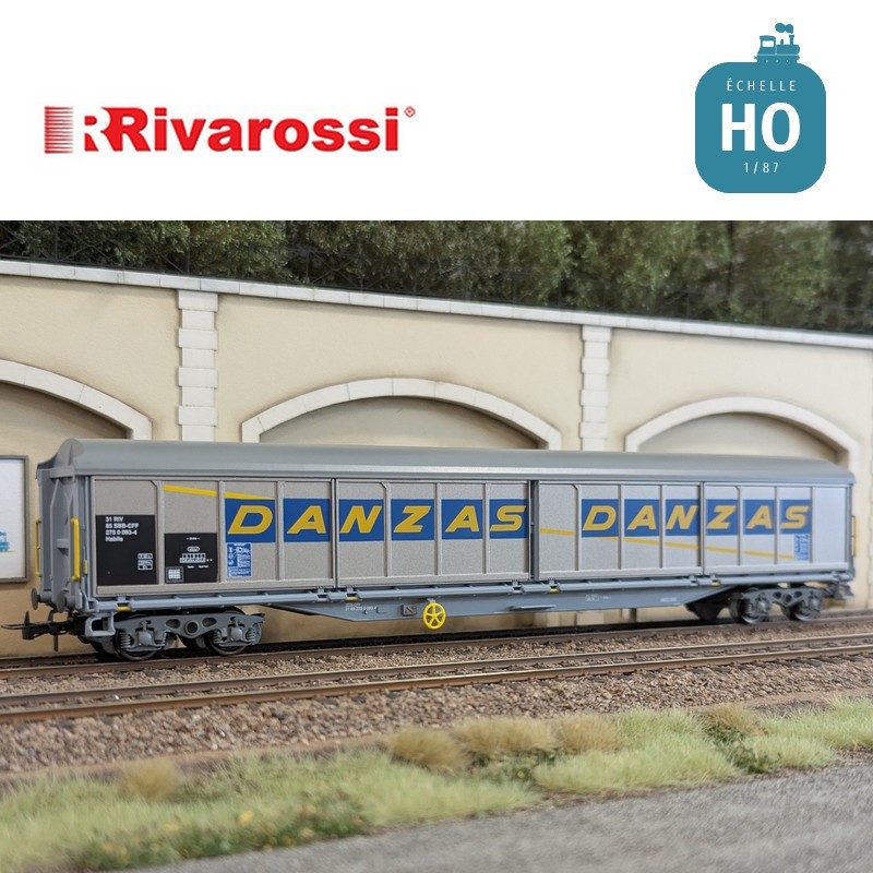 Wagon à parois coulissantes à bogies Habils "Danzas" SBB-CFF Ep V HO Rivarossi HR6649 - Maketis