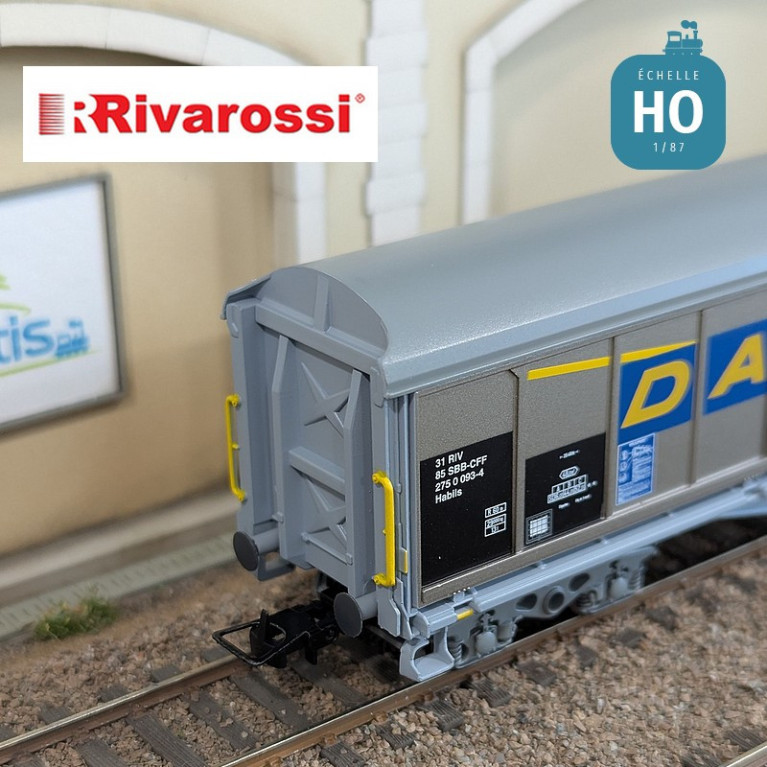 Wagon à parois coulissantes à bogies Habils "Danzas" SBB-CFF Ep V HO Rivarossi HR6649 - Maketis
