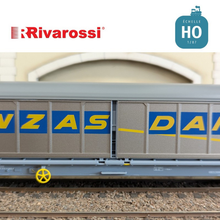 Wagon à parois coulissantes à bogies Habils "Danzas" SBB-CFF Ep V HO Rivarossi HR6649 - Maketis
