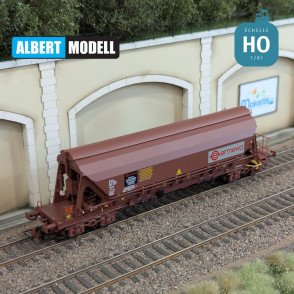 Wagon trémie T90 Tanpps brun UIC bogies Y25 moulés Ermewa Ep VI HO Albert Modell 065313 - Maketis