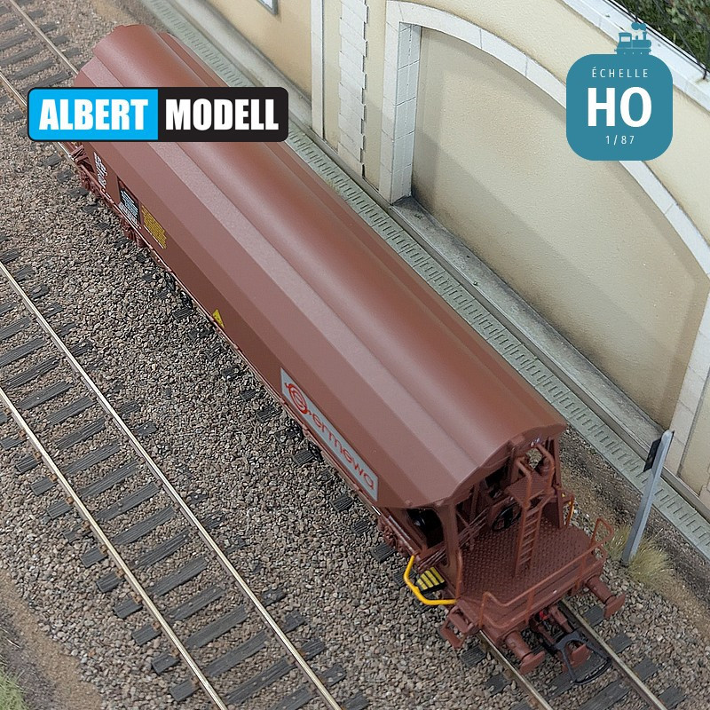 Wagon trémie T90 Tanpps brun UIC bogies Y25 moulés Ermewa Ep VI HO Albert Modell 065313 - Maketis