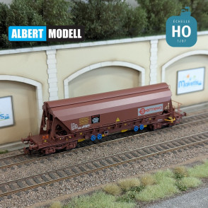 Wagon trémie T90 Tanpps brun UIC bogies Y25 soudés Ermewa Ep VI HO Albert Modell 065314 - Maketis