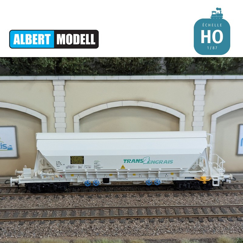 Wagon trémie T84 Tapps Trans Engrais bogies Y25 moulés France Wagons Ep VI HO Albert Modell 065317 - Maketis