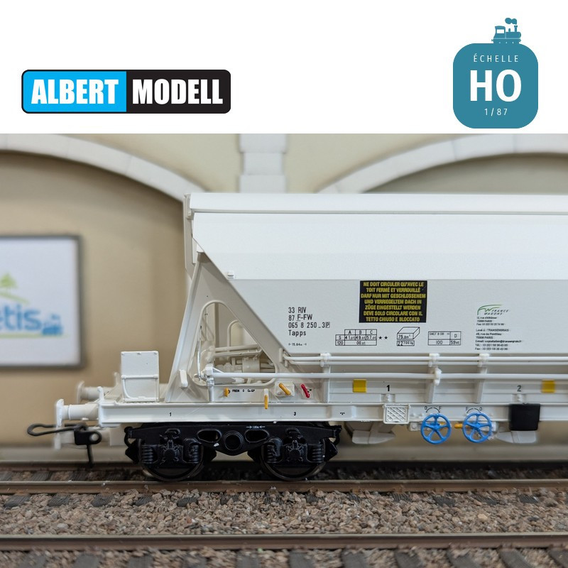 Wagon trémie T84 Tapps Trans Engrais bogies Y25 moulés France Wagons Ep VI HO Albert Modell 065317 - Maketis