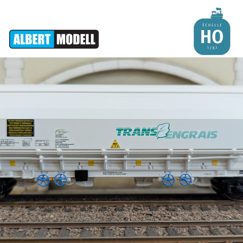 Wagon trémie T84 Tapps Trans Engrais bogies Y25 moulés France Wagons Ep VI HO Albert Modell 065317 - Maketis