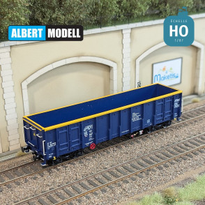 Wagon tombereau à bogies Eas bleu AXbenet Ep VI HO Albert Modell 596013 - Maketis