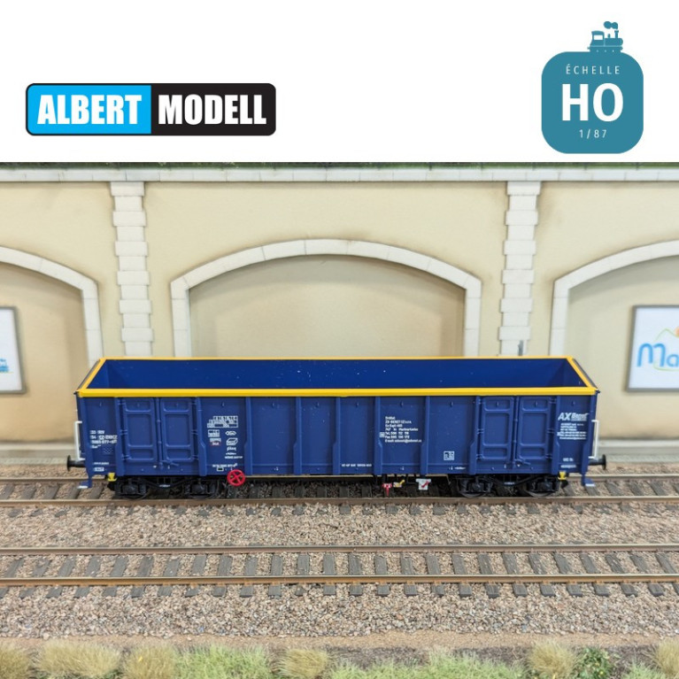 Wagon tombereau à bogies Eas bleu AXbenet Ep VI HO Albert Modell 596013 - Maketis