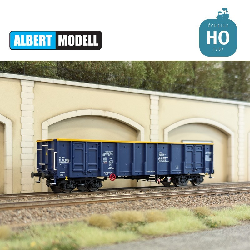 Wagon tombereau à bogies Eas bleu AXbenet Ep VI HO Albert Modell 596013 - Maketis