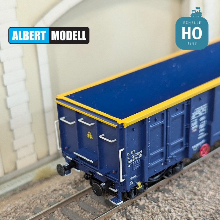 Wagon tombereau à bogies Eas bleu AXbenet Ep VI HO Albert Modell 596013 - Maketis