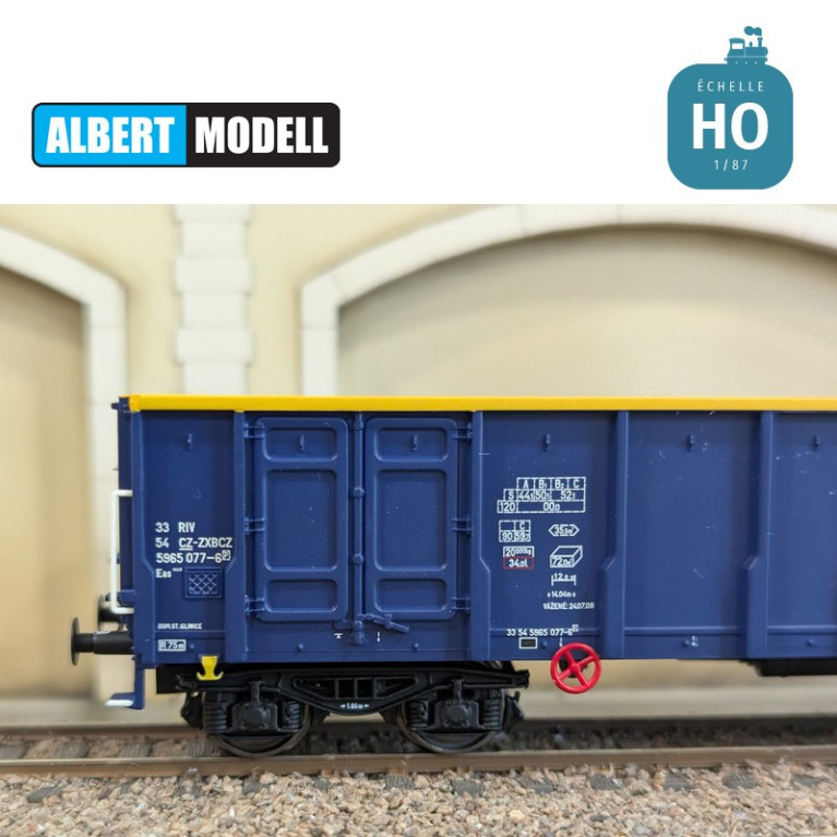 Wagon tombereau à bogies Eas bleu AXbenet Ep VI HO Albert Modell 596013 - Maketis