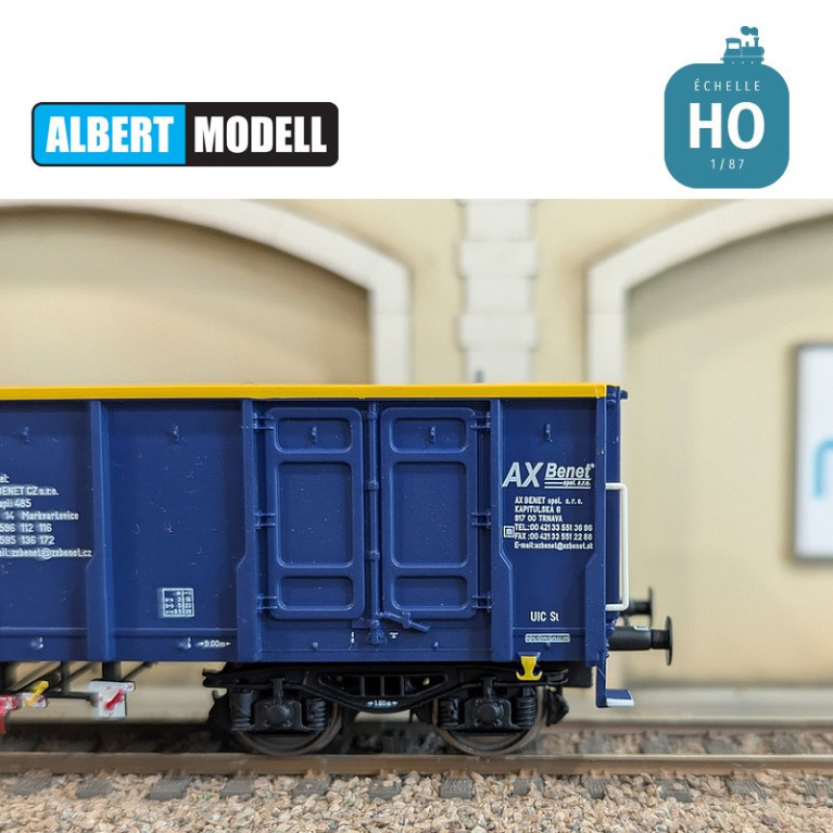 Wagon tombereau à bogies Eas bleu AXbenet Ep VI HO Albert Modell 596013 - Maketis