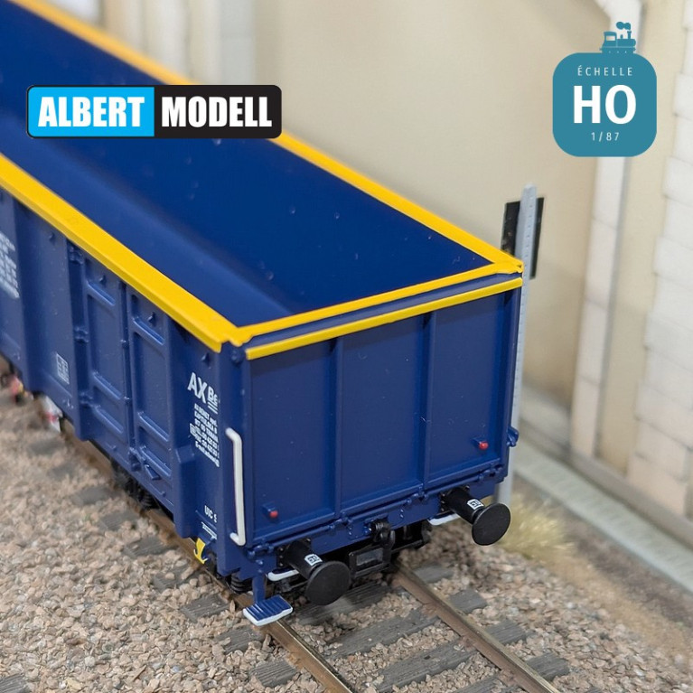 Wagon tombereau à bogies Eas bleu AXbenet Ep VI HO Albert Modell 596013 - Maketis