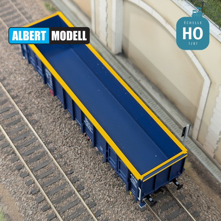 Wagon tombereau à bogies Eas bleu AXbenet Ep VI HO Albert Modell 596013 - Maketis