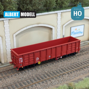 Wagon tombereau à bogies Eas-y rouge ÖBB Ep VI HO Albert Modell 597047 - Maketis