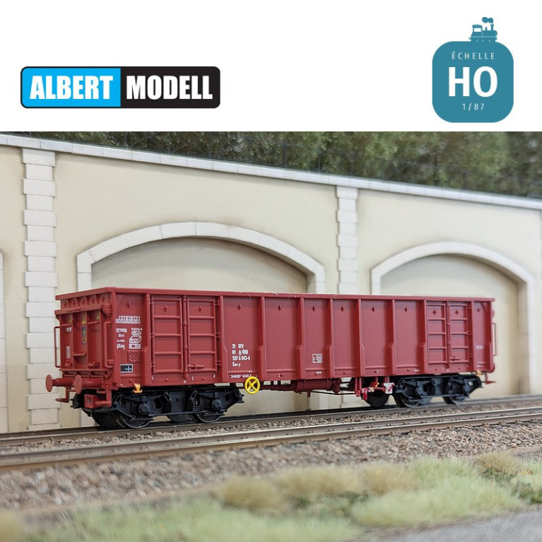 Wagon tombereau à bogies Eas-y rouge ÖBB Ep VI HO Albert Modell 597047 - Maketis Wagon tombereau à bogies Eas-y rouge ÖBB Ep VI HO Albert Modell 597047 - Maketis