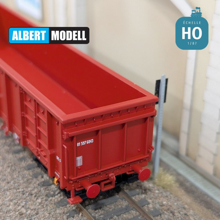 Wagon tombereau à bogies Eas-y rouge ÖBB Ep VI HO Albert Modell 597047 - Maketis Wagon tombereau à bogies Eas-y rouge ÖBB Ep VI HO Albert Modell 597047 - Maketis