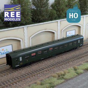 Voiture DEV AO Courte B10 U52 vert SNCF EP III HO REE VB-390 - Maketis