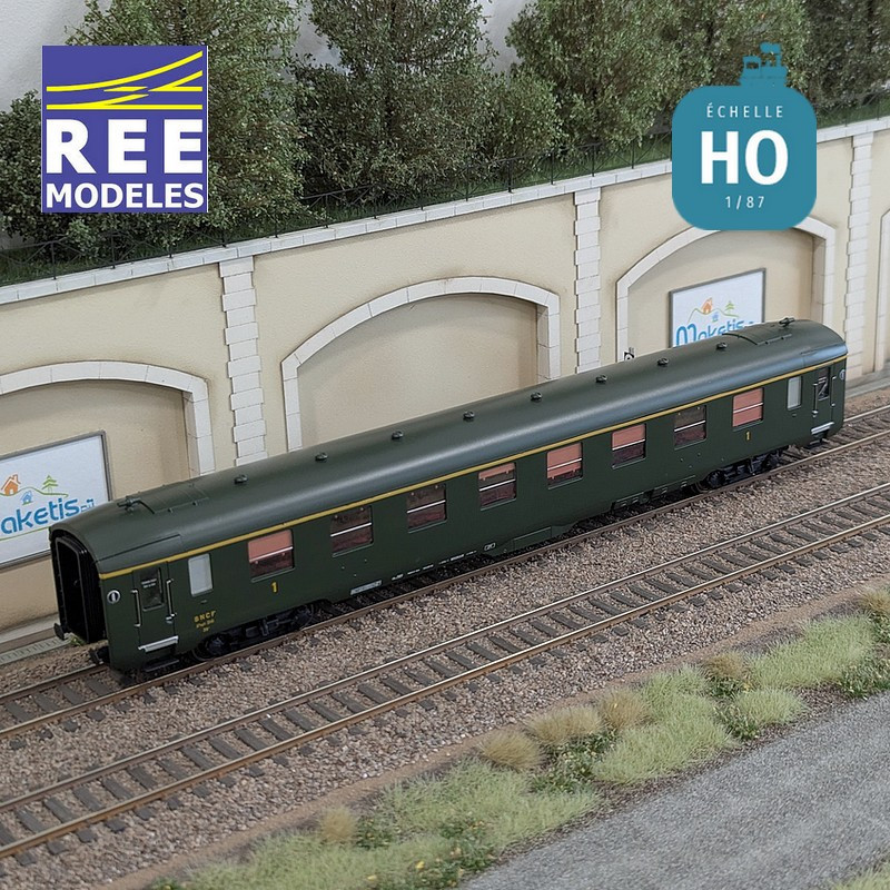 Voiture DEV AO Courte A8 U53 vert SNCF EP III HO REE VB-391 - Maketis