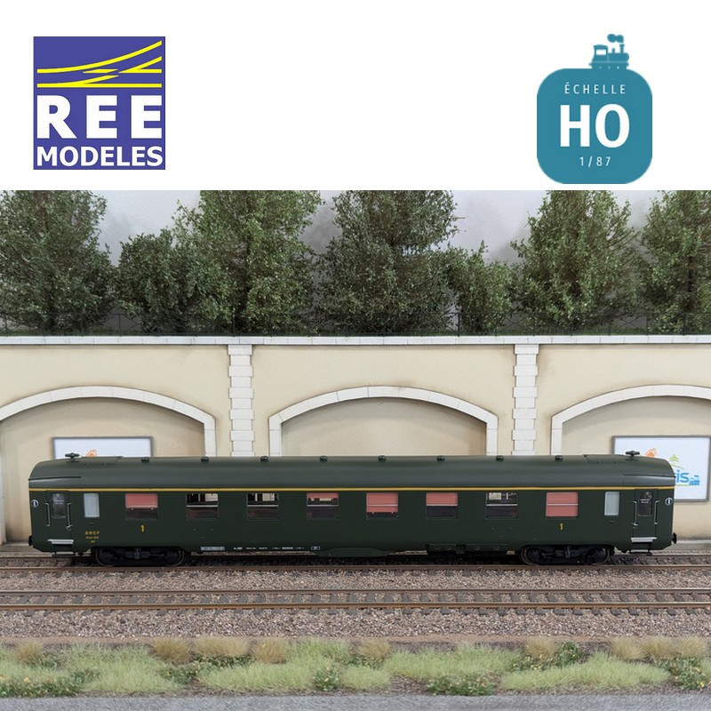Voiture DEV AO Courte A8 U53 vert SNCF EP III HO REE VB-391 - Maketis