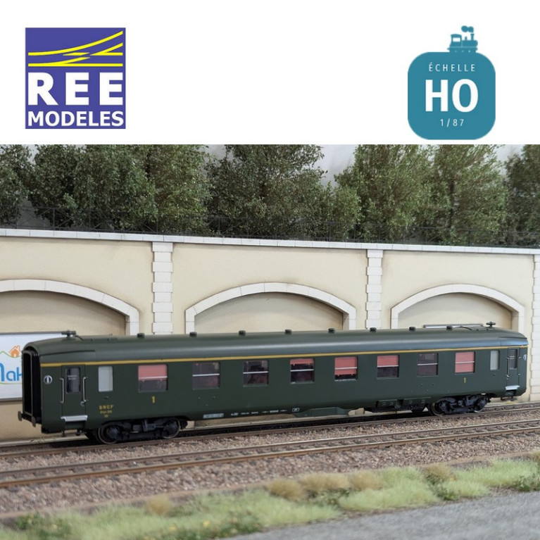 Voiture DEV AO Courte A8 U53 vert SNCF EP III HO REE VB-391 - Maketis