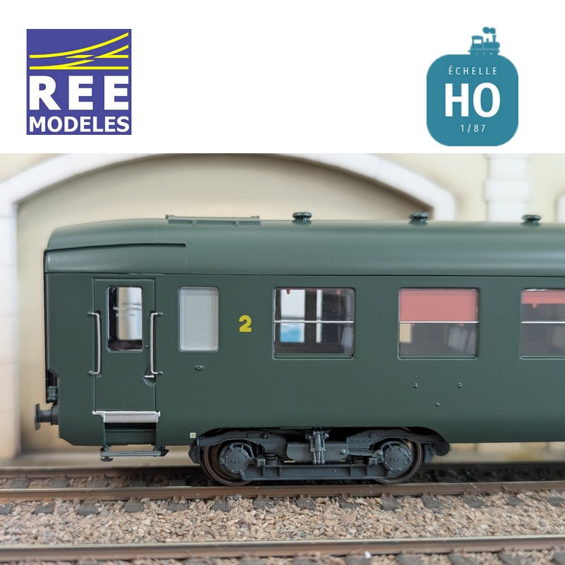 Voiture DEV AO Courte B10 U52 vert SNCF EP IV HO REE VB-393 - Maketis