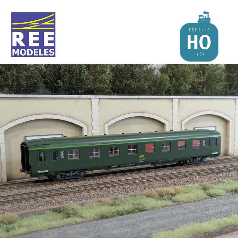 Set de 3 voitures DEV AO courtes (1x A7x ex-B8 U53 vert/gris et 2x B8 ex-A8 vert) SNCF EP IV-V HO REE VB-396 - Maketis