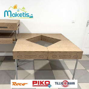 Set of 4 Corner Modules 118 cm for Helix or Reversing Loop Easy Module Maketis MOD71000 - Maketis